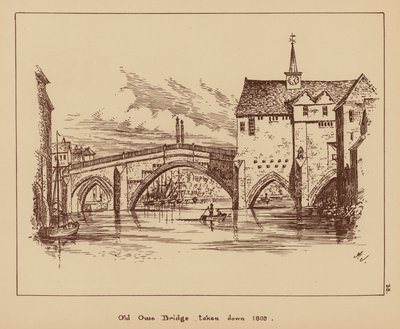 老奥兹桥，1809 年被拆毁（石版画） 作者 英语学校