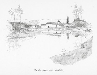 阿诺河畔，恩波利附近（石版画） 作者 英语学校