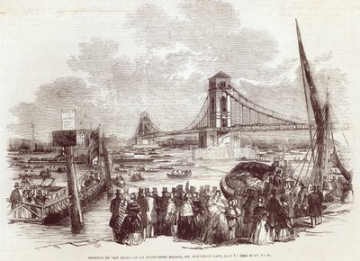 1845年5月3日，“插图伦敦新闻”开启了亨格福德悬索桥 作者 英语学校