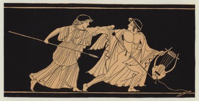 奥菲斯被色雷斯女人袭击（彩色石版画） 作者 英语学校
