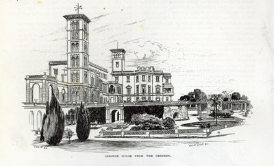 来自地面的Osborne House，来自1888年的“休闲时光” 作者 英语学校