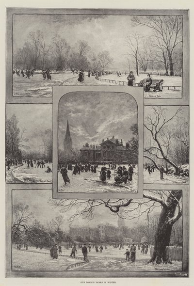 我们在冬天的伦敦公园（石版画） 作者 英语学校