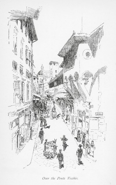 维奇奥桥上空（石版画） 作者 英语学校