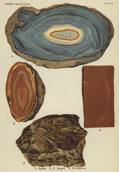 氧化物（石英类）、玛瑙、碧玉、角石（彩色石版画） 作者 英语学校