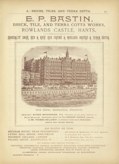1892年建筑师，测量师和工程师纲要的页面 作者 英语学校