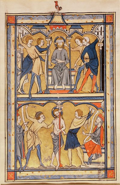来自psalter的页面，c.1270（牛皮纸上的蛋彩画） 作者 英语学校