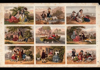 Page of Victorian printed scraps (coloured engraving) 作者 英语学校