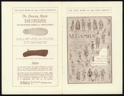 Pages from Catalogue of Gambas Famous Milan Toe Ballet Shoe (litho) 作者 英语学校