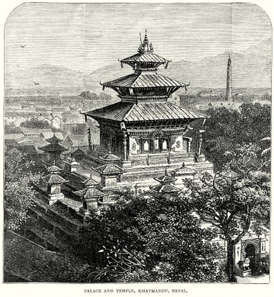 宫殿和寺庙，尼泊尔卡特曼杜（雕刻） 作者 英语学校