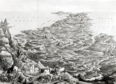 印度从喜马拉雅山脉的全景，由T. Packer设计，1857年 作者 英语学校