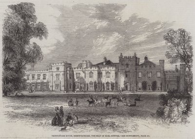 Panshanger House，赫特福德郡，考珀伯爵的座位（雕刻） 作者 英语学校