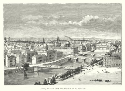 Paris, as seen from the Church of St Gervais (engraving) 作者 英语学校
