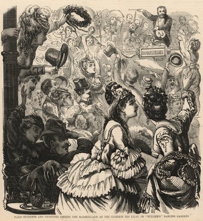 巴黎学生和grisettes在Closerie des Lilas唱着Marseillaise 作者 English School