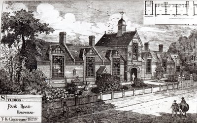 公园路，汉普斯特德，建筑新闻，1880年9月3日 作者 英语学校