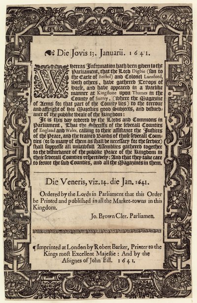议会命令，1641年1月14日 作者 英语学校