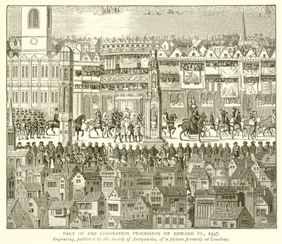 爱德华六世加冕游行的一部分，1547年 作者 英语学校