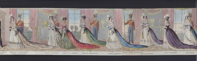维多利亚女王大婚全景的一部分，约 1840 年（手绘水彩） 作者 英语学校