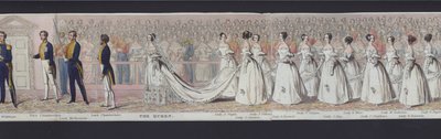 维多利亚女王大婚全景的一部分，约 1840 年（手绘水彩） 作者 英语学校