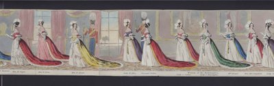 维多利亚女王大婚全景的一部分，约 1840 年（手绘水彩） 作者 英语学校