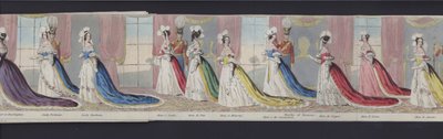 维多利亚女王大婚全景的一部分，约 1840 年（手绘水彩） 作者 英语学校