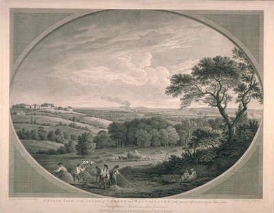 威斯敏斯特城市的田园风光与部分Highgate，1780年 作者 英语学校