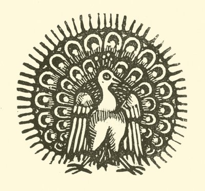 Peacock (woodcut) 作者 英语学校
