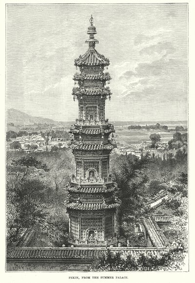 北京，从颐和园（雕刻） 作者 英语学校