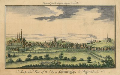利奇菲尔德市的透视图，c.1795-98 作者 英语学校