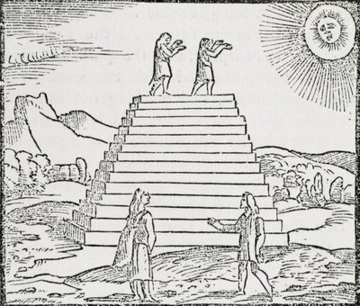 “秘鲁人崇拜太阳”，来自“美国的叙事与批评历史”，由伦敦Justin Winsor编辑，1886年 作者 英语学校