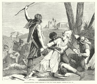 Pharaoh-Hophra taken Prisoner in the War with Amasis, Jeremiah XLIV, 30 (engraving) 作者 英语学校