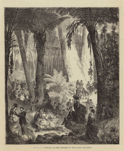 Picnic in Australia to the Officers of the Flying Squadron (engraving) 作者 英语学校