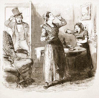 伦敦风景如画的小说：The Lodging House，来自The Illustrated London News，1849 作者 英语学校