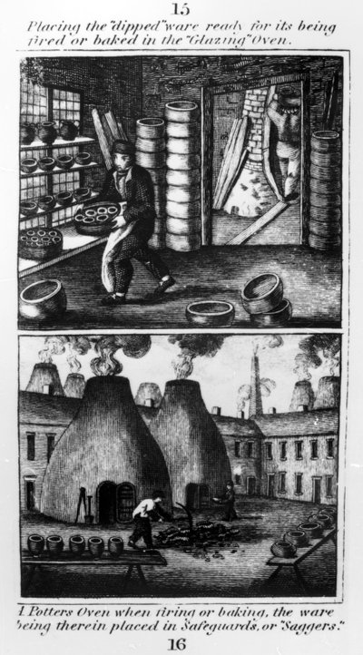 1827年，将浸渍的器皿放入玻璃烤箱中 作者 英语学校