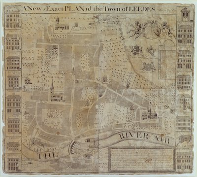 利兹平面图，由约翰科辛斯勘测，约 1730 年 作者 英语学校