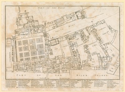白宫的计划，于1680年在查理二世统治时期拍摄 作者 英语学校