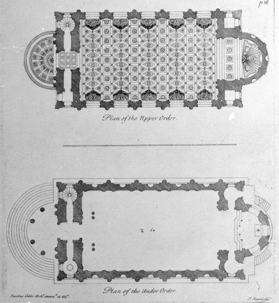 1720年，威斯敏斯特St. Marys Le Strand的上下规划 作者 英语学校