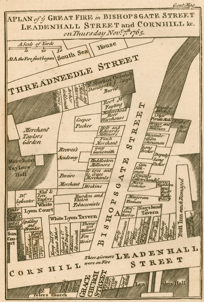 计划于1765年11月7日开始在伦敦的Bishopsgate街，Cornhill和Leadenhall街开火 作者 英语学校