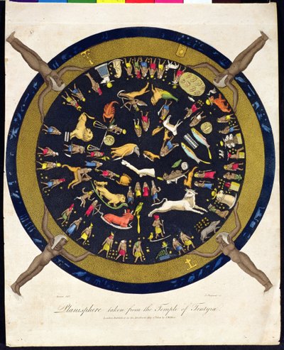Planisphere取自Tetedra神庙，由J. Chapman雕刻，由J. Wilkes于1804年出版 作者 英语学校