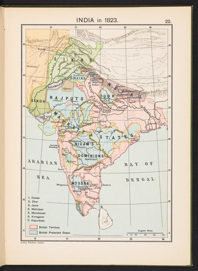 来自 Charles Joppen 绘制的《印度历史地图集》的插图 作者 英语学校