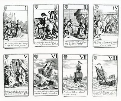 扑克牌描绘了1699年西班牙无敌舰队的事件 作者 英语学校
