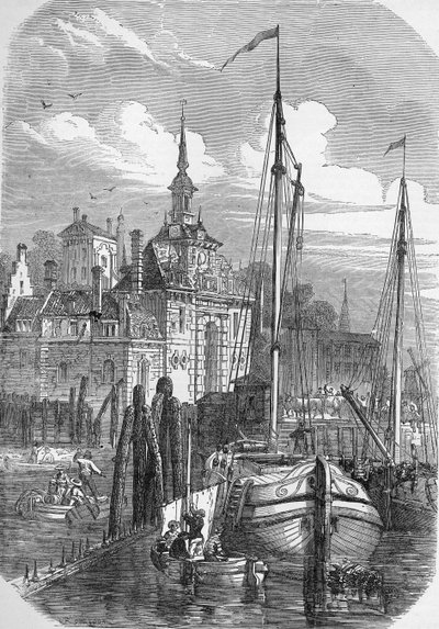 荷兰鹿特丹港，来自&39;The Illustrated London News&39;，1810 作者 英语学校