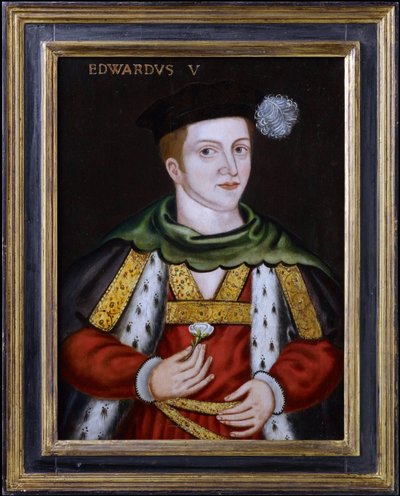 "" 英格兰国王爱德华五世 (1470-1483) 的肖像 ""（英格兰国王爱德华五世（1470-1483）的肖像）16 世纪的匿名画作 私人收藏 作者 English School