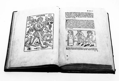 伊索的肖像，来自William Caxton的Aesops Fables的插图翻译（c.1422-91）1434 作者 English School