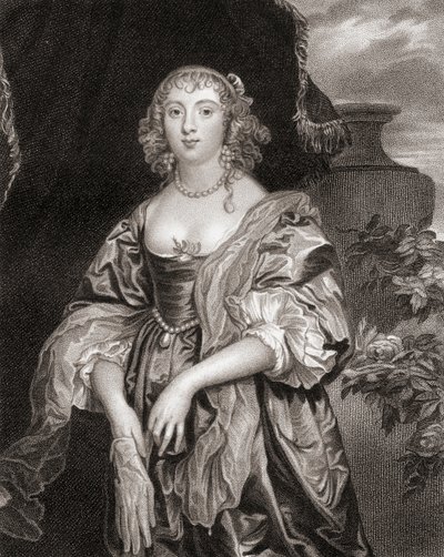 贝德福德伯爵夫人安妮卡雷的肖像（1620-84），来自Lodges British Portraits，1823年 作者 英语学校