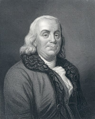本杰明富兰克林的肖像，1833年 作者 英语学校