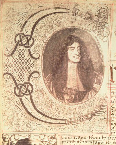 1670年5月2日哈德逊湾公司宪章中查理二世的肖像 作者 英语学校