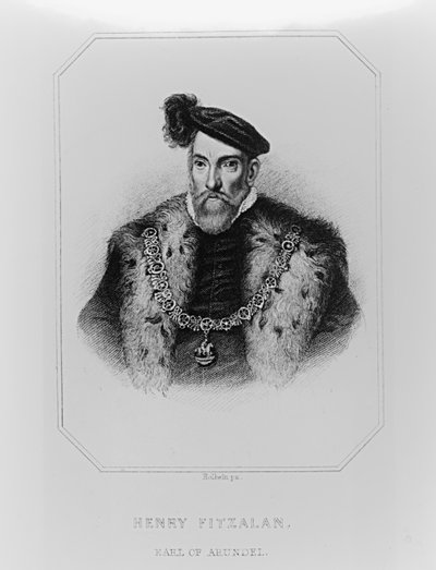 1823年，来自&39;洛奇的英国肖像&39;的阿伦德尔第12伯爵（1512-1580）的亨利菲扎兰的肖像 作者 英语学校