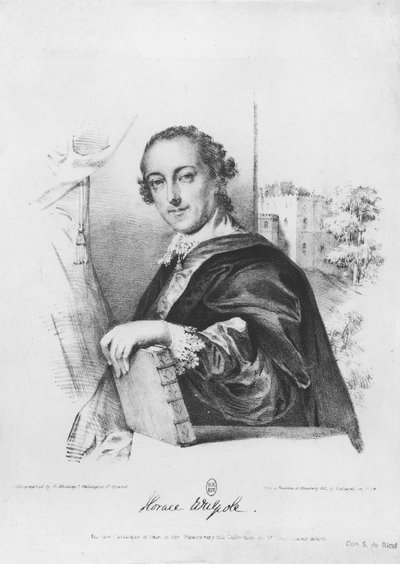 Horace Walpole（1717-97）肖像Orford，由G. Madeley雕刻，1754年（雕刻）（bw照片） 作者 英语学校