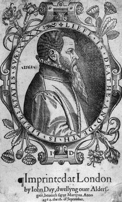 约翰日的肖像，狐狸殉道者书的正面，1564年 作者 英语学校