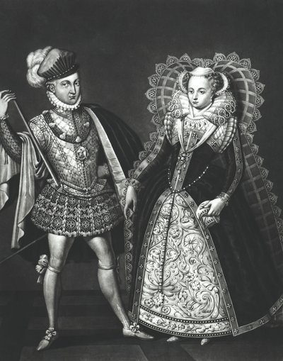 1565年6月29日苏格兰玛丽女王（1542-87）和亨利斯图尔特，达恩利勋爵（1545-67）的肖像 作者 英语学校